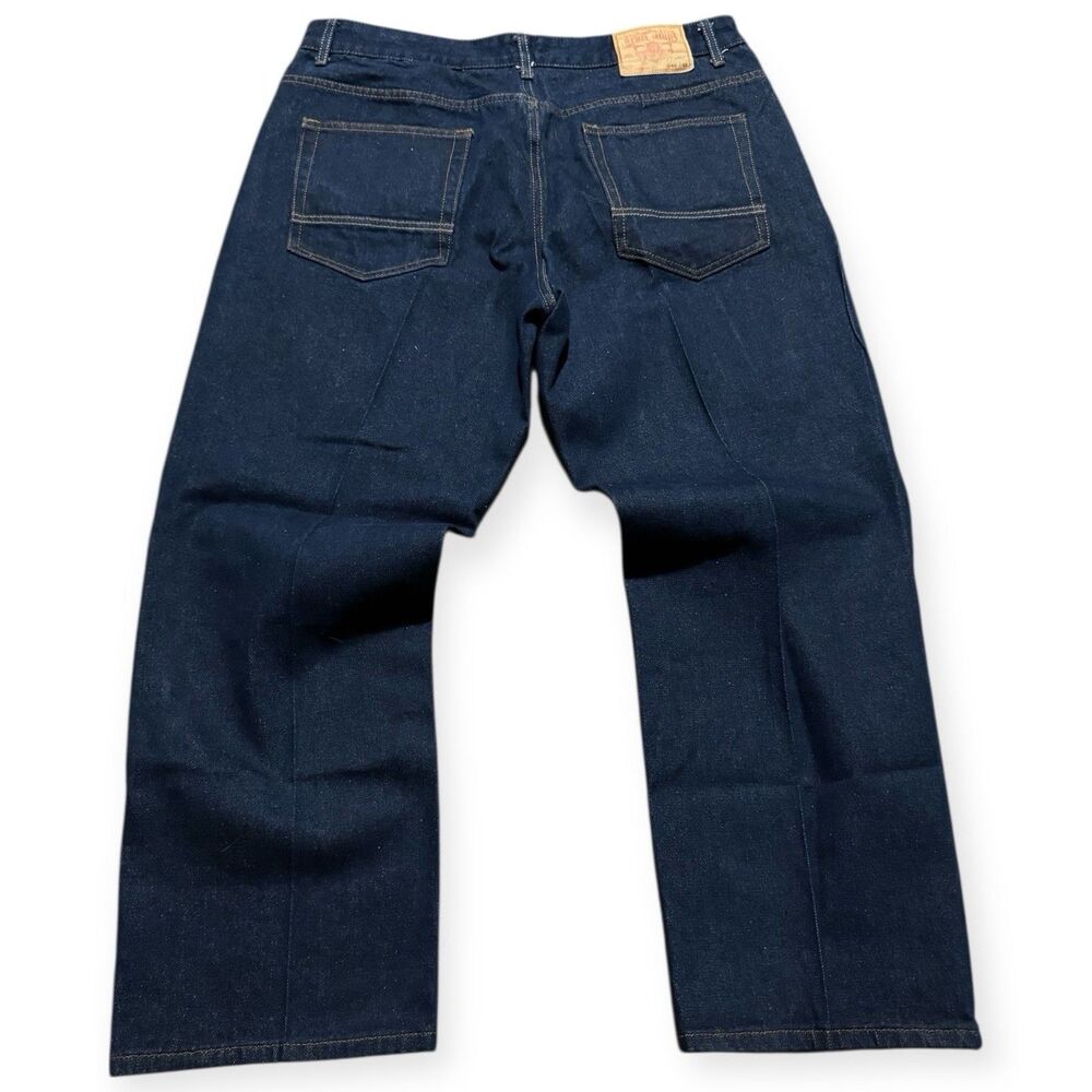Rebel Minds Men’s 40x32 641 Relaxed Fit Raw Denim Jeans Indigo Streetwear Grunge